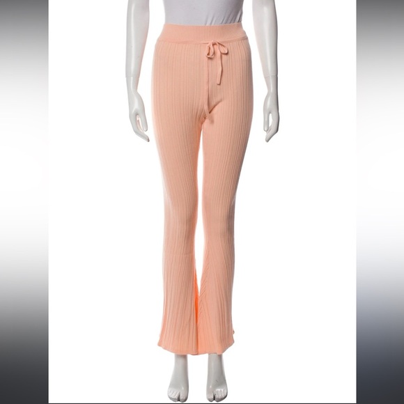 Live the Processs Peach Ribbed Flare Pants, size Large - Picture 1 of 5